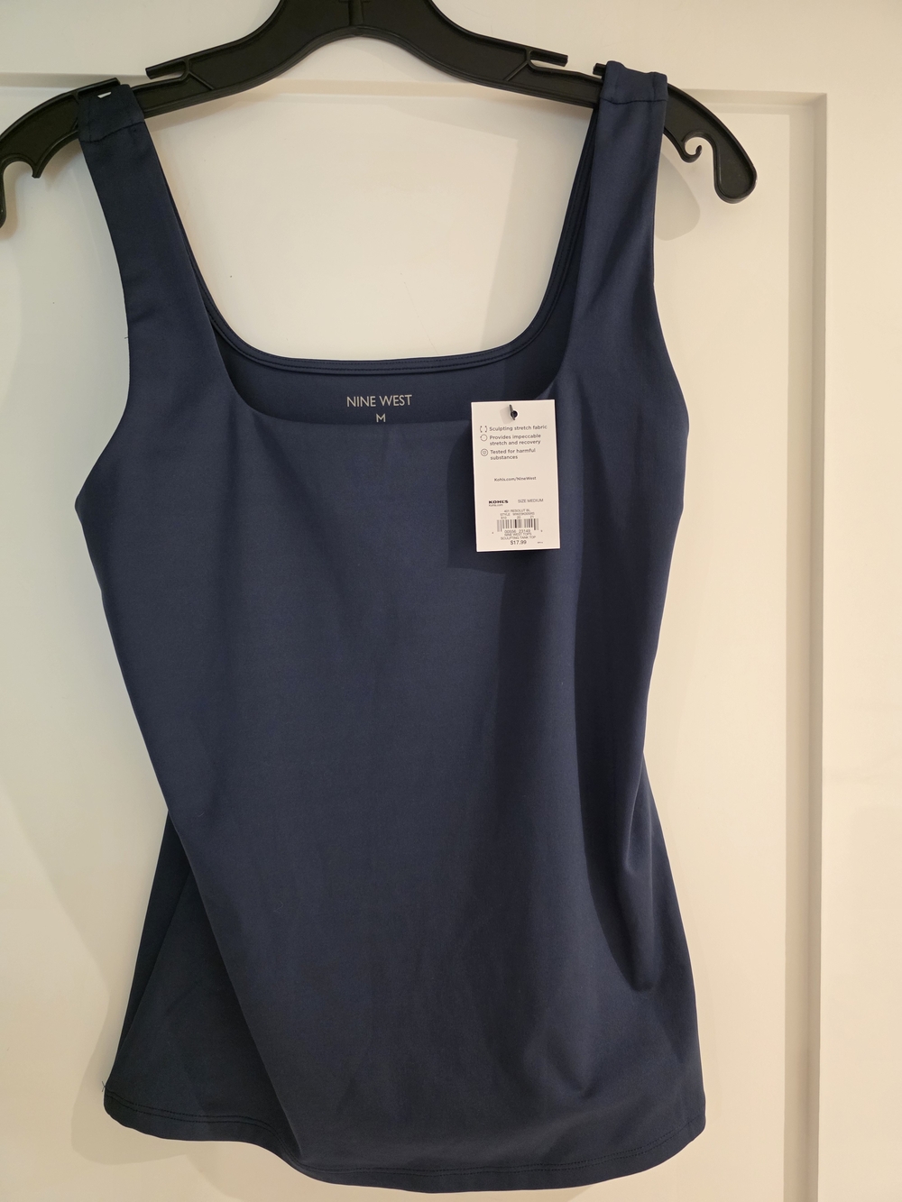 Nine West Navy Square Neck Tank Top